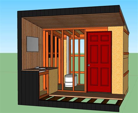 Modern Outhouse Plans 3d Sketchup Model Blueprints Etsy
