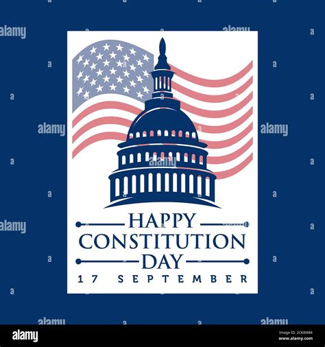 United States Constitution Day 17 September Isolated Vector Elements