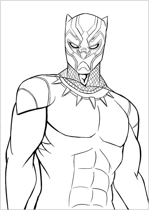 Black Panther Coloring Page To Print And Color For Free Superhero