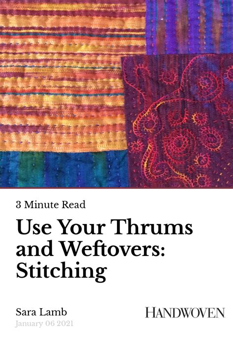 Use Your Thrums And Weftovers Stitching Handwoven