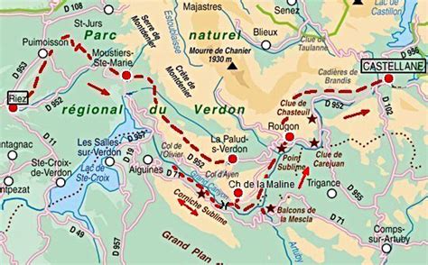 Gorges Du Verdon France Map Map Of World