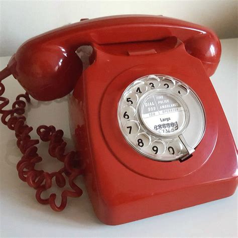 Vintage Red Rotatory Dial Telephone 1960s Works Tested Etsy