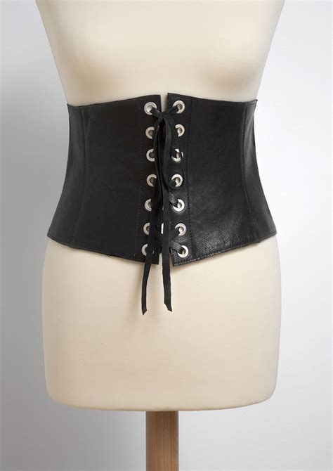 Medieval Corset Gothic Corset Black Leather Corset Wide Leather Belt