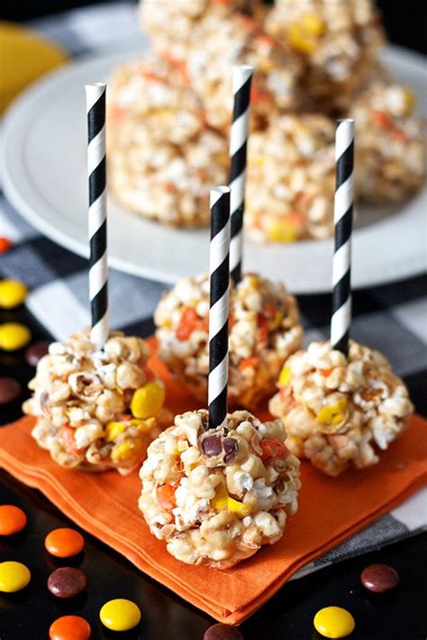 Peanut Butter Popcorn Balls Quick And Easy Halloween Dessert Recipes