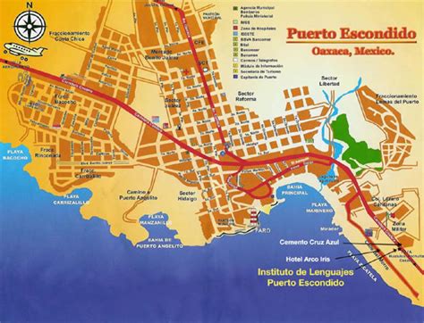 25 Puerto Escondido Mexico Map Maps Database Source