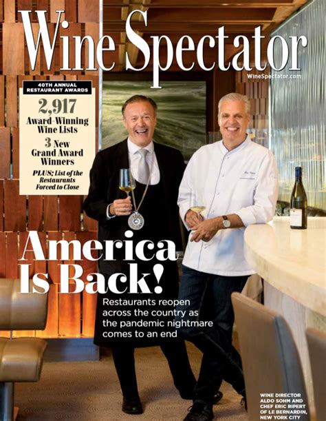 Wine Spectator Announces Winners Of 2021 Restaurant Awards Wine