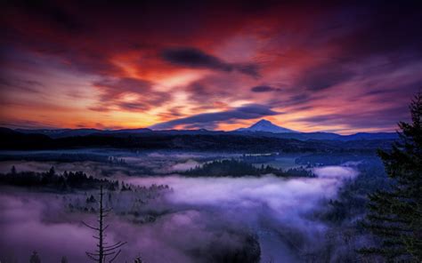 473950 Landscape Usa Mountains Oregon Sunset Mist Rare Gallery