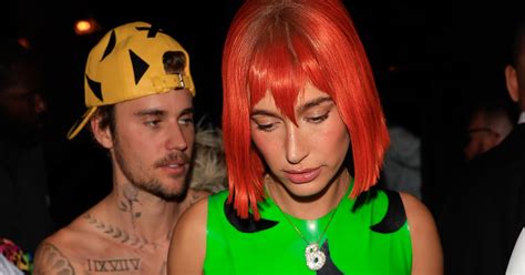 hailey bieber s pebbles halloween costume was made entirely of latex dnyuz