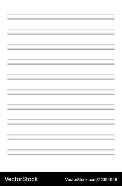 Blank Sheet Music Sheet For Notation Royalty Free Vector