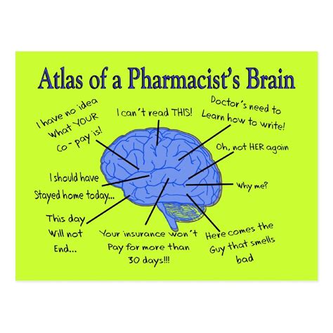 Funny Pharmacists Brain Ts Postcard Pharmacy Fun