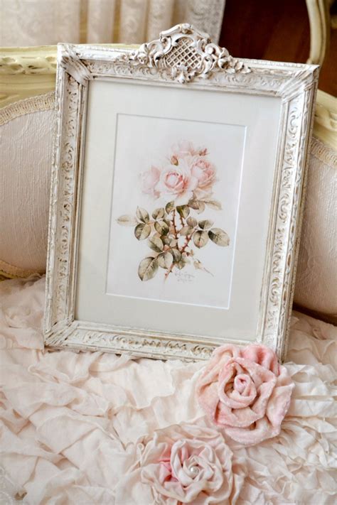Gorgeous Vintage Shabby Chic Picture Frame With Roses
