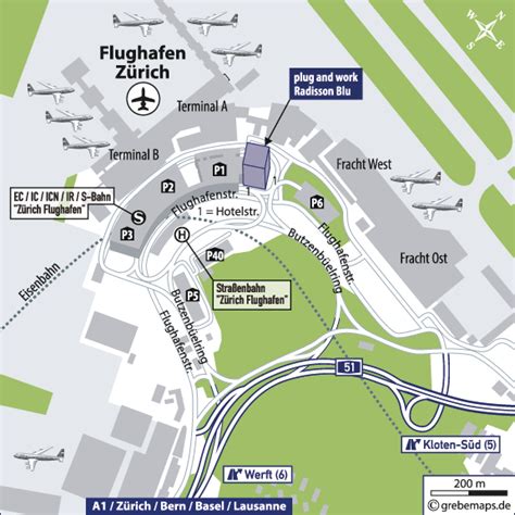 Züge am flughafen zürich aufnahmen am flughafen zürich im august 2012. Karte Zürich Flughafen - grebemaps® Kartographie