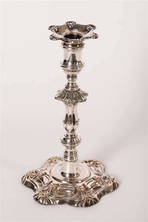 Old Sheffield Plate Candlestick Ca 1830 Rococo Revival Georgian