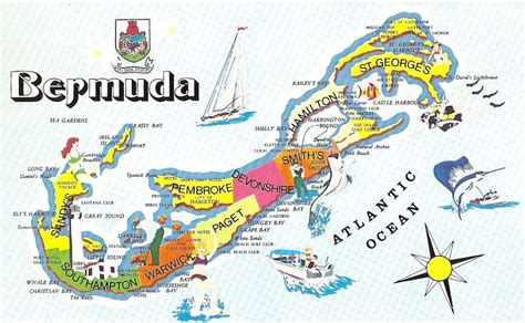 Large Travel Illustrated Map Of Bermuda Bermuda North America