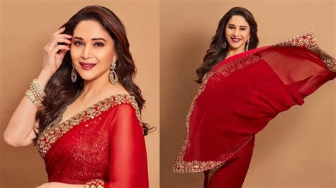 Madhuri Dixit Looks Her Graceful Best As She Exudes Elegance In A