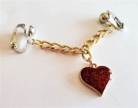 Non Piercing Clit Clip Red Glitter Heart Labia Jewelry Clip Intimate Lingerie 1400 Picclick