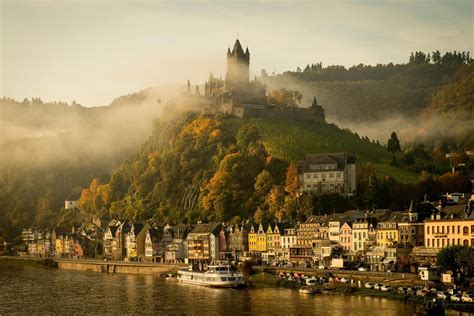 Cochem Castle Autumn Morning Fog River Mosel Germany Wallpapers