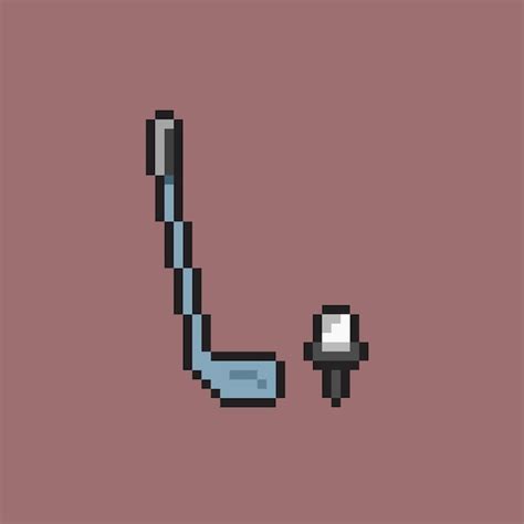 Premium Vector Golf Stick With Golf Ball In Pixel Art Style