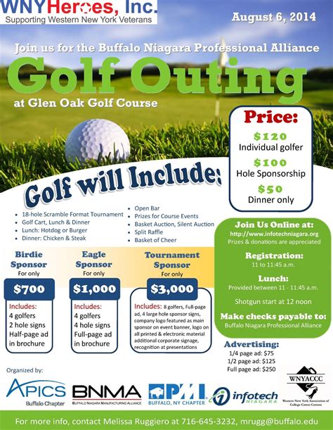 The Flyer For Golf Outing With Prices