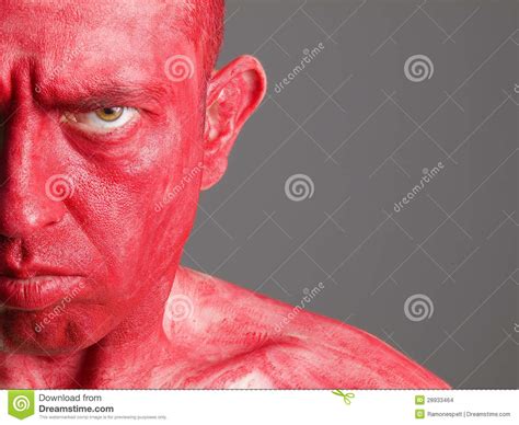 Face Man Red And Seriously Expression Stock Images Image 28933464