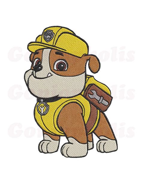Rubble Paw Patrol 02 Filled Embroidery Design 3 Sizes 4x4 Etsy