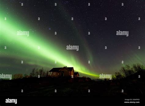 Norway Senja Island Northern Lights Stock Photo Alamy