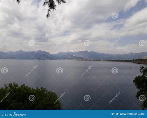 Gulf Of Antalya And Scenic View Of Antalya Coastline Stock Photo