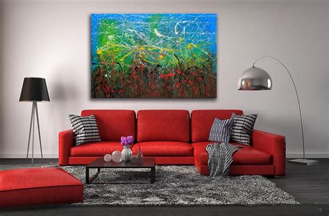 Oil Painting On Canvas Colorful Abstract Wall Art 50 Etsy