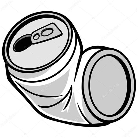 Crushed Can Illustration Cartoon Illustration Crushed Can — Stock