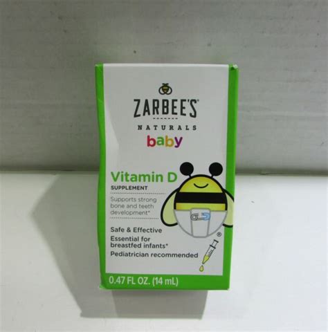 Zarbees Naturals Baby Vitamin D Supplement Drops 0 47 Fl Oz For Sale