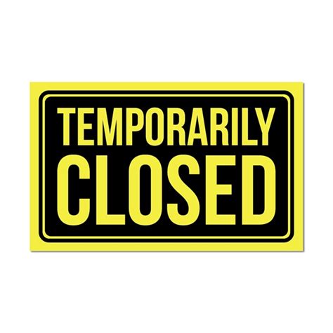 Temporarily Closed Sign Back To Business Templates Astrobrights