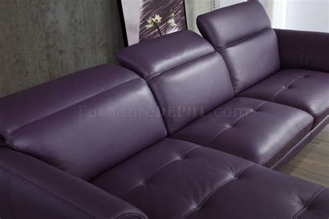 Orchard Sectional Sofa Purple Leather By Beverly Hills