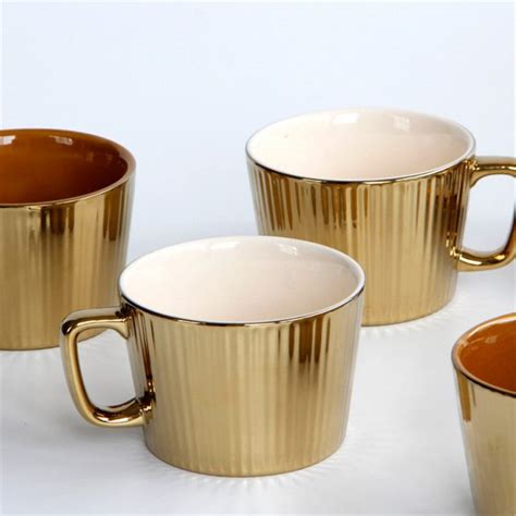 250ML Nordic Ceramics Gold Coffee Mug Chic Scandinavian Coffee And TEA