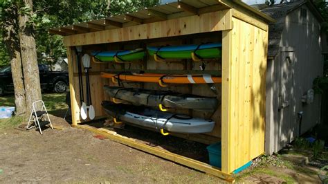 Kayak And Paddle Board Shed Kayak Storage Rack Diy Kayak Storage
