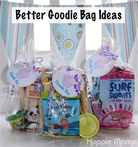 Bags are handled gift bags that measure 5.25w x 7.75h *listing does not include the tissue paper just the decorated bags. Better Goodie Bag Ideas - Our Potluck Family