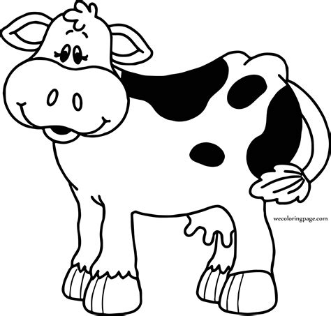 Just Cow Cartoon Coloring Page