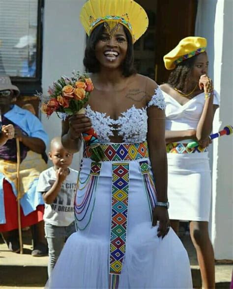 Ndebele Bride In Beautiful Traditional Wedding Dress And Beaded