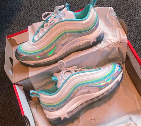 Nike Air Max 97 Gs ‘iridescent Bluelight Green White Grey For Sale