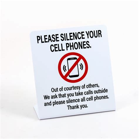 3pk Please Silence Your Cell Phones Plastic Countertop Sign Free