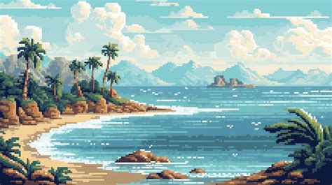 16 Pixel Art Beach Backgrounds Pixel Art Background Video Game Pixel