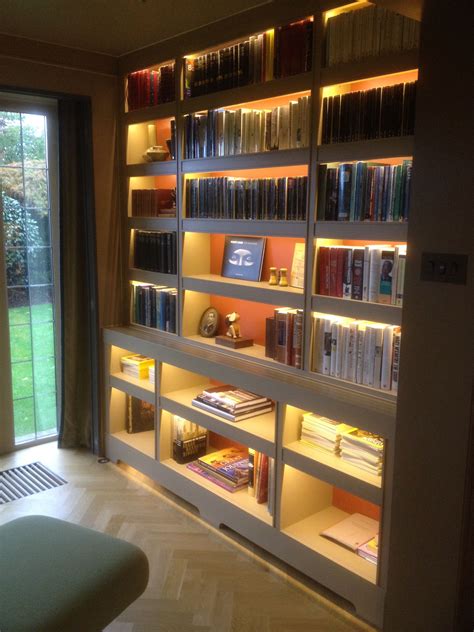 Fitted Bookcase With Incorporated Led Concealed Lighting Modern