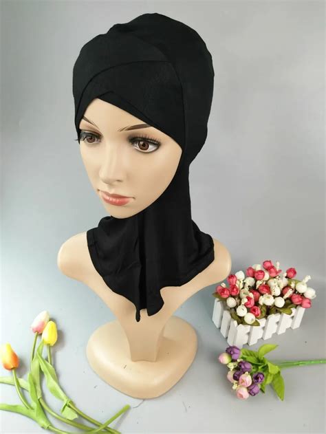 D 1 High Quality Double Layer 100 Cotton Underscarf Islamic Muslim Hijab Cap Inner Cap Can