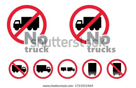 No Truck On Highway Road Forbidden Stock Vector Royalty Free 1721015464