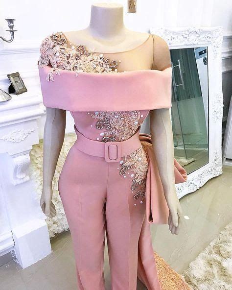 Rose Pink Bridal Jumpsuit For Weddings Beaded Applique Elegant Pant