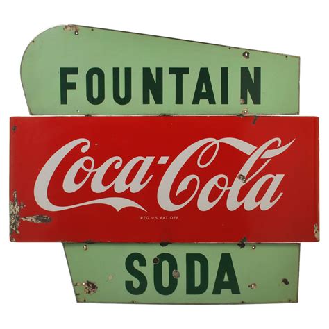 Vintage Coca Cola Soda Fountain Porcelain Sign At 1stdibs
