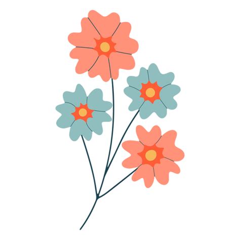 Simple Delicate Flat Flowers Png And Svg Design For T Shirts