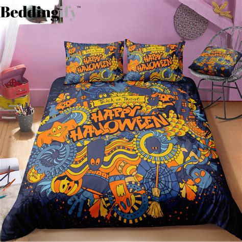 Winged skull bedding set (happy halloween). Happy Halloween Bedding Set | Halloween bedding, Bedding ...