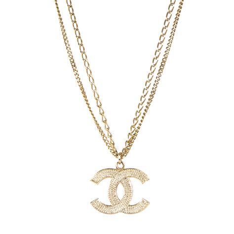 Chanel Double Chain Cc Necklace Gold 167058