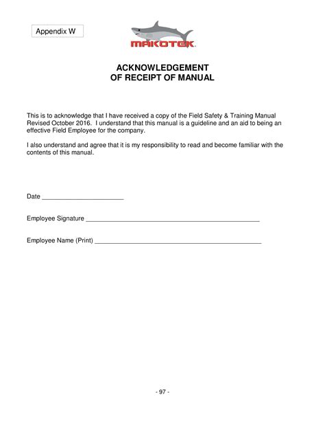 Free Training Acknowledgement Form Template Excel Sample Vrogue