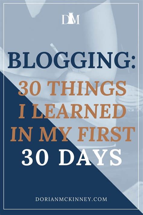 Blogging 30 Things I Learned In My First 30 Days Business Blog Blog